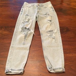 H&M ripped mom jeans